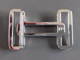 Hermes [60] Plated Silver and Palladium RYTHME Buckle H 32mm, New in Pochette Chevron! - poupishop