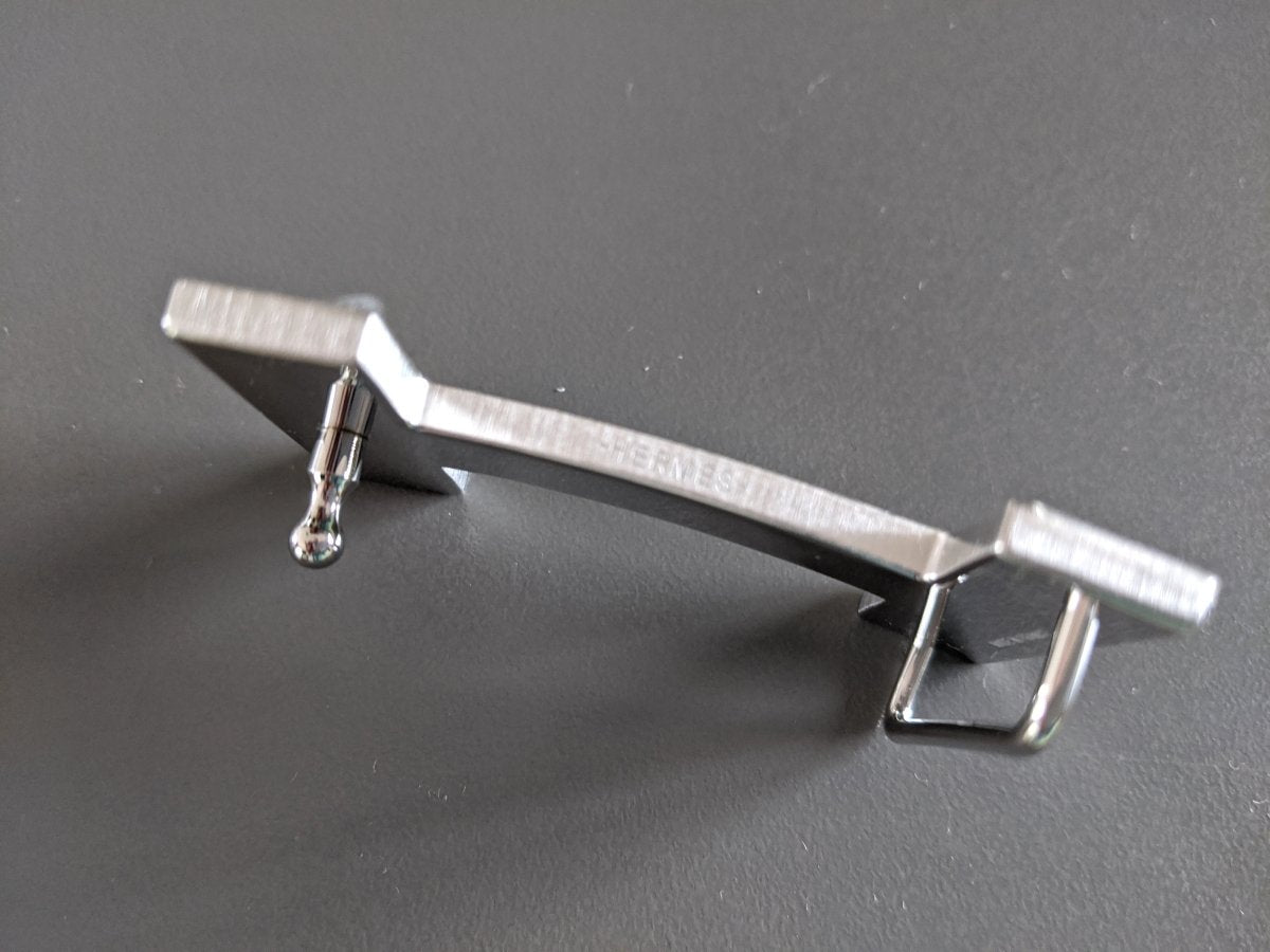 Hermes [61] Brushed Silver QUIZZ Belt Buckle H 32 mm, New with Pochette and White Box! - poupishop