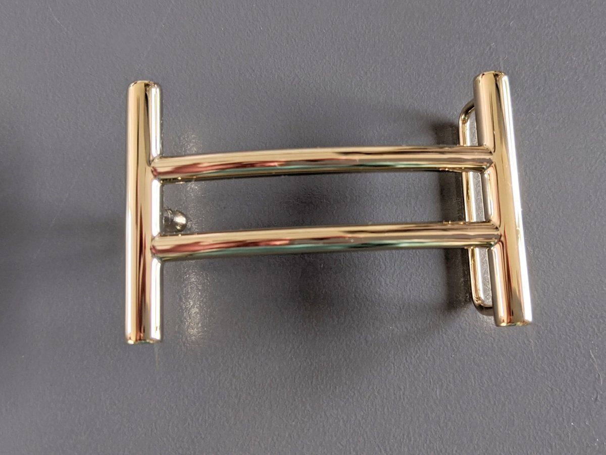 Hermes [63] Permabrass H RIDER Buckle H 32 mm, New in Pochette and White Box! - poupishop