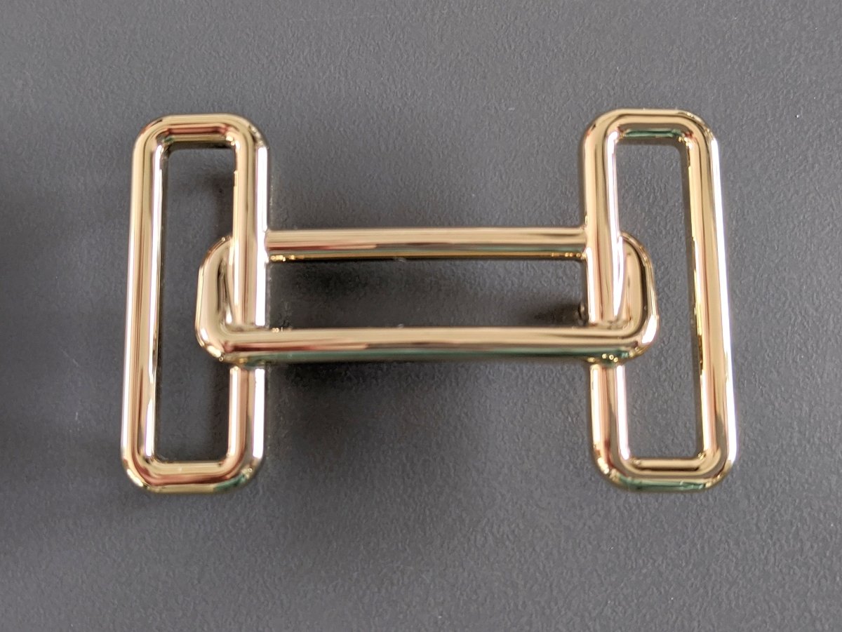 Hermes [64] Permabrass H RYTHME Buckle H 32 mm, New in Pochette Chevron! - poupishop