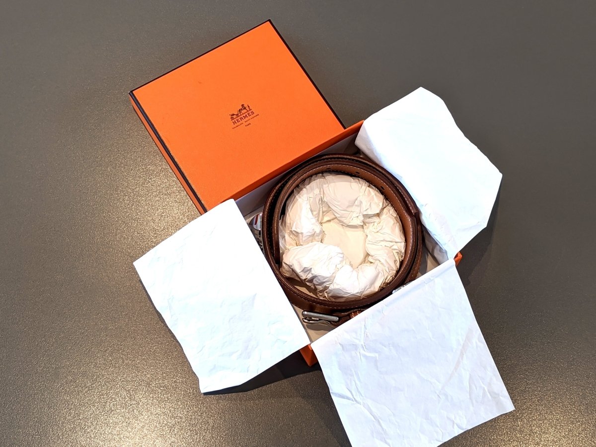 Hermes [67] 2009 Gold Leather COLLIER DE CHIEN Big DOG COLLAR XL Rare, BNIB! - poupishop