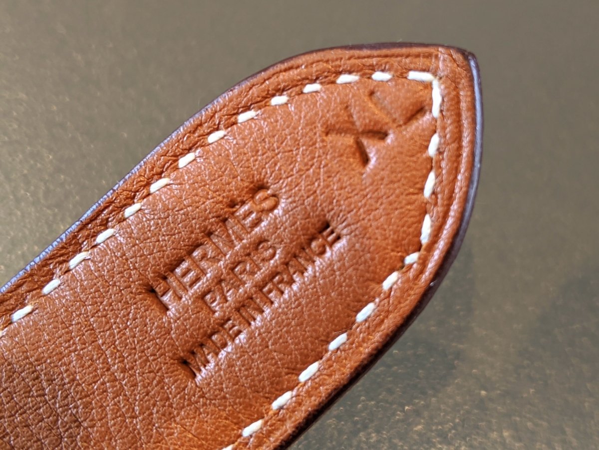 Hermes [67] 2009 Gold Leather COLLIER DE CHIEN Big DOG COLLAR XL Rare, BNIB! - poupishop