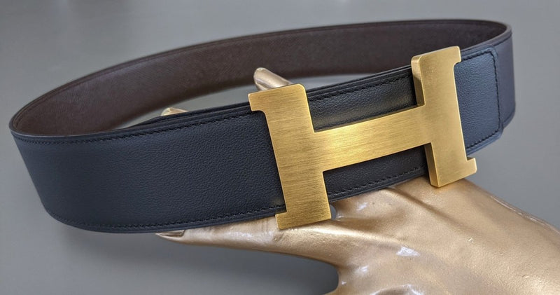 Hermes [67] Huge Brushed Gold/Or Brosse Belt Buckle Constance 42 mm, New in Pochette and White Box! - poupishop