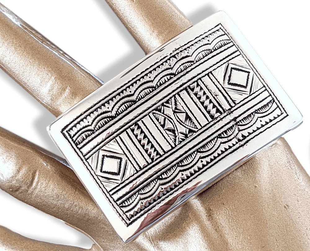 Hermes [7] AG Sterling Silver 925 TOUAREG Belt Buckle H 32 mm, BNIB - poupishop