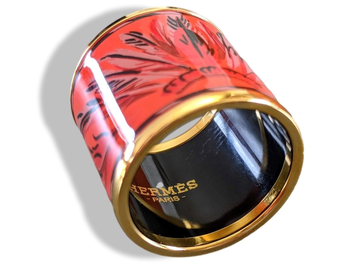 Hermes [73] 2014 Red Enamel BRAZIL Scarf Ring GHW, BNIB! - poupishop
