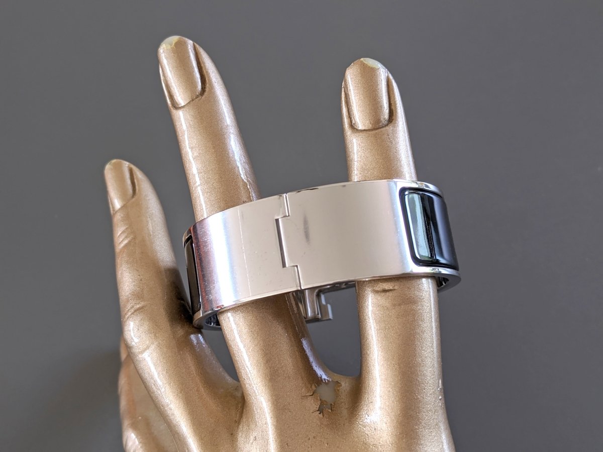 Hermes [78] Black Enamel & Palladium AG CLIC CLAC H Wide Bangle Bracelet Sz PM, BNIB! - poupishop