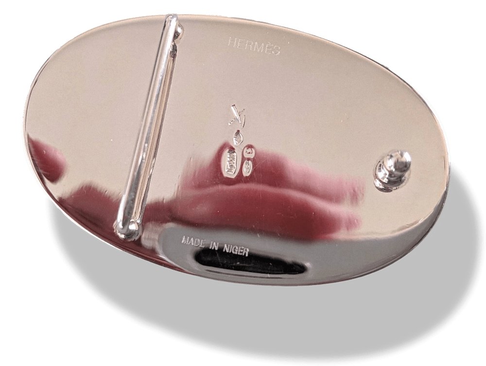 Hermes [9] AG Sterling Silver 925 TOUAREG TANDRIKA Belt Buckle H 32mm, BNIB! - poupishop