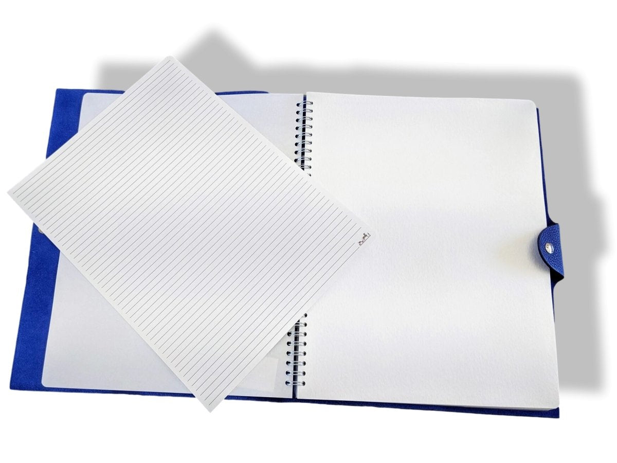 Hermes [93] Electric Blue Togo Calfskin ULYSSE GM NoteBook Cover + Plain Chinook Paper Refill, Box! - poupishop