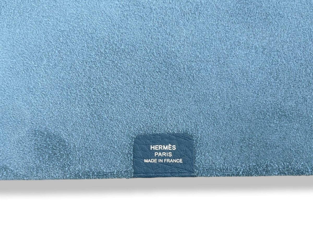 Hermes [94] Bleu de Prusse Togo Calfskin ULYSSE GM NoteBook Cover + Lined Paper Refill, Box! - poupishop