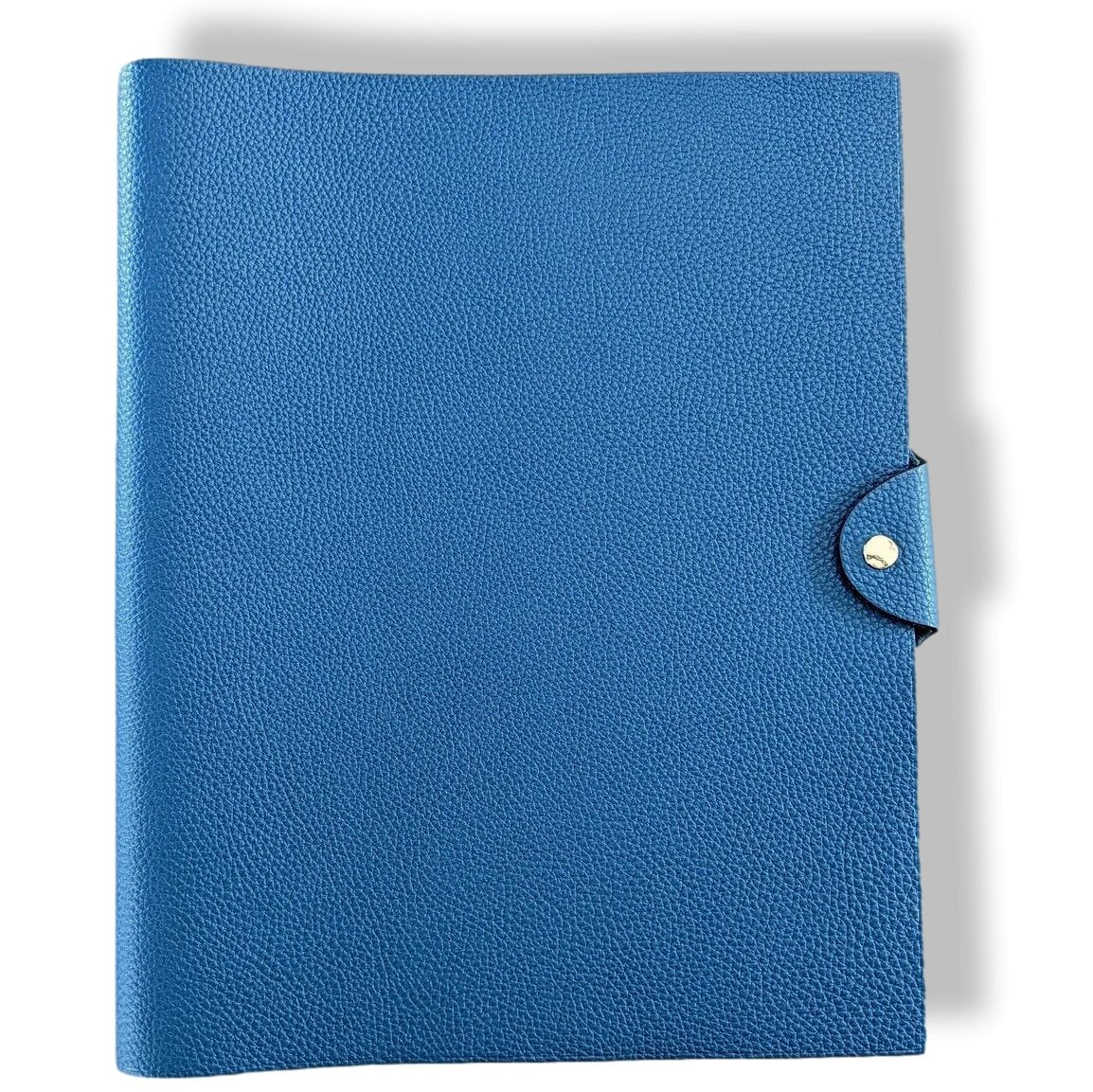 Hermes [94] Bleu de Prusse Togo Calfskin ULYSSE GM NoteBook Cover + Lined Paper Refill, Box! - poupishop