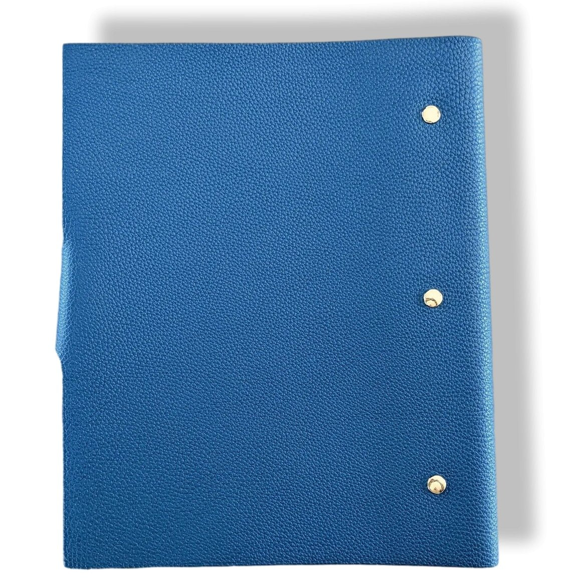 Hermes [94] Bleu de Prusse Togo Calfskin ULYSSE GM NoteBook Cover + Lined Paper Refill, Box! - poupishop