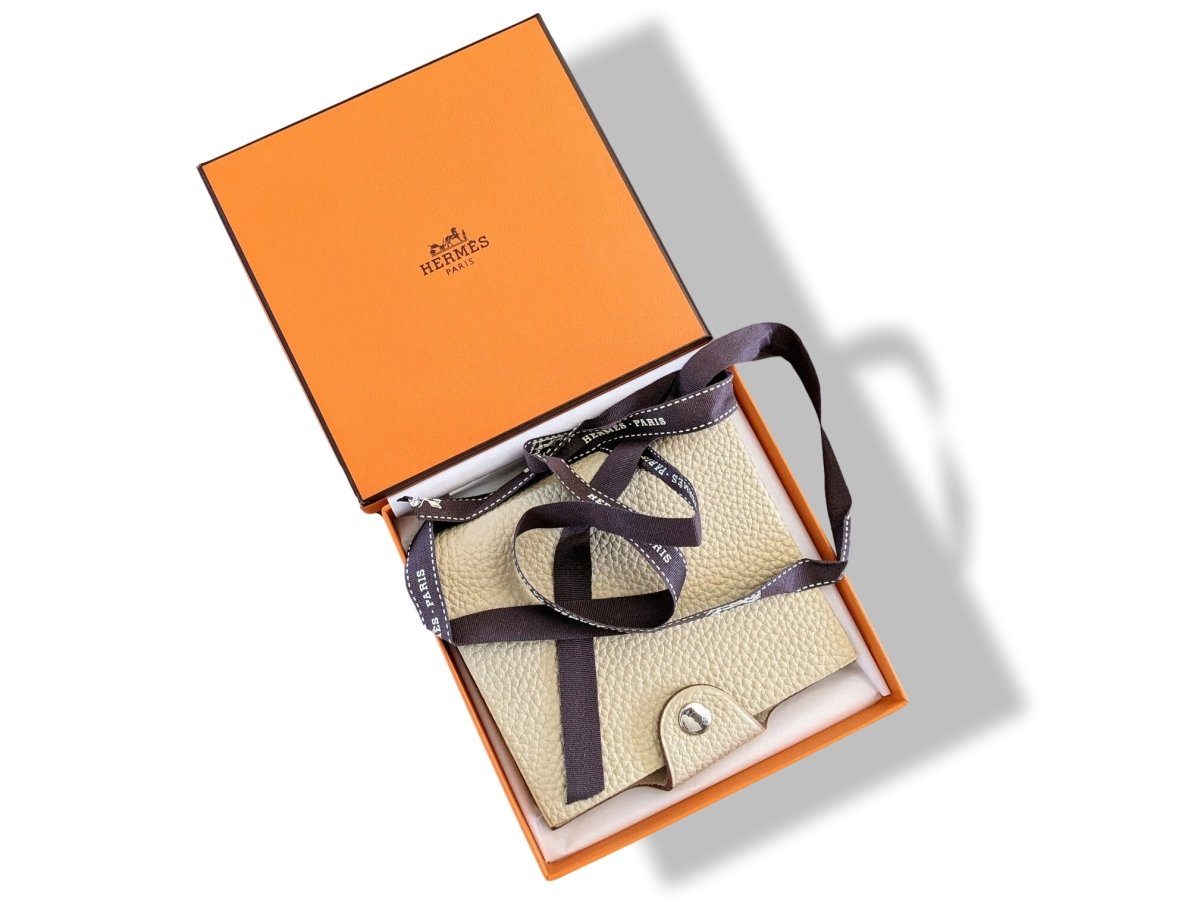 Hermes [95] Mastic veau Togo Mini Ulysse Note Book Cover with Refill , NIB! - poupishop