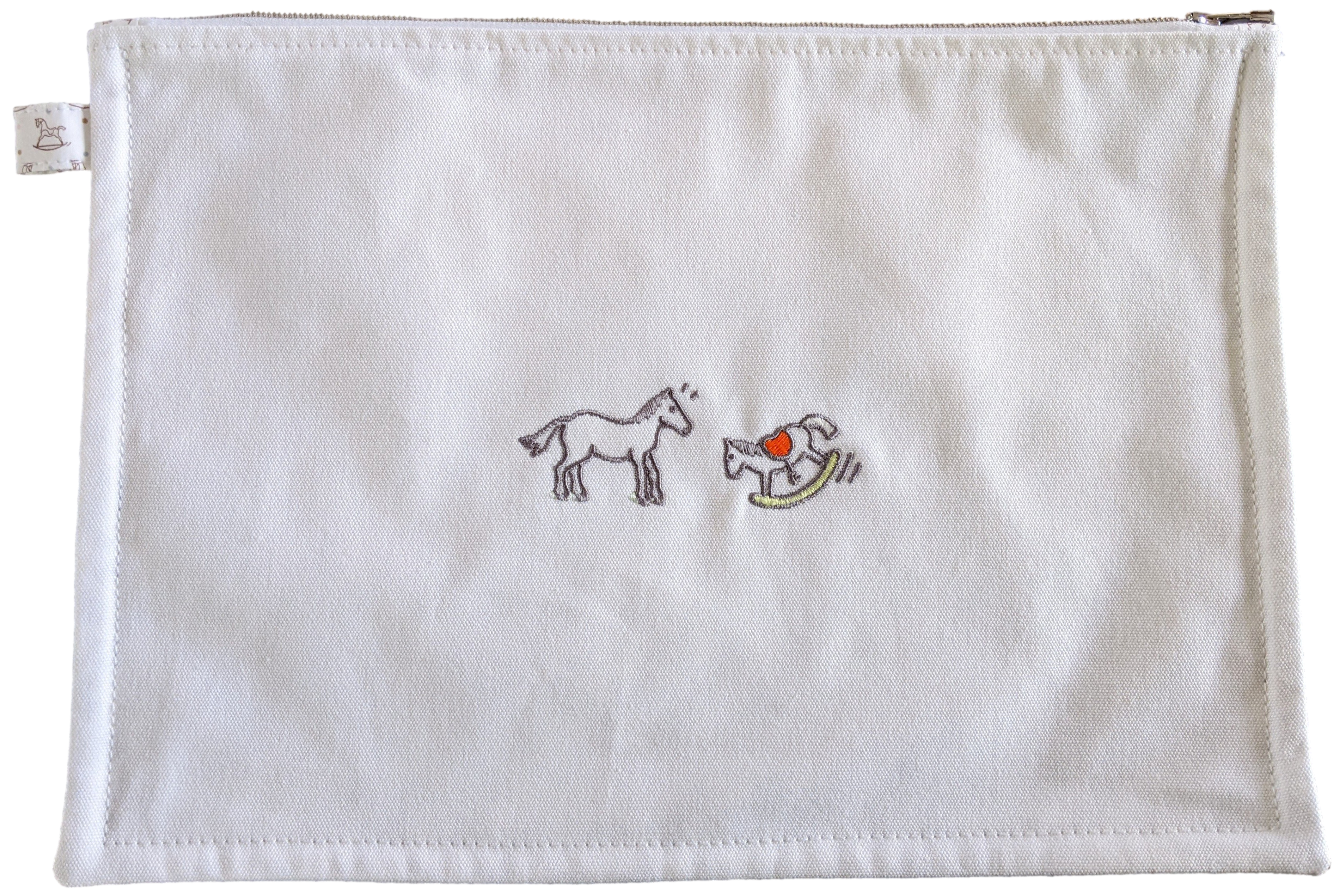 Hermes Blanc Cotton Trousse " A Dada " Toilet Bag GM
