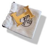 Hermes [A] Plated Gold Calandre STRIEE Buckle H 32mm, New in Pochette! - poupishop