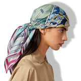 Hermes [AC11] Blanc/Vert/Rose CARRE DOUBLE FACE WOW Twill Scarf 90cm, BNWTIB! - poupishop