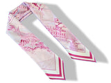 Hermes [AC11] Blanc/Vert/Rose CARRE DOUBLE FACE WOW Twill Scarf 90cm, BNWTIB! - poupishop