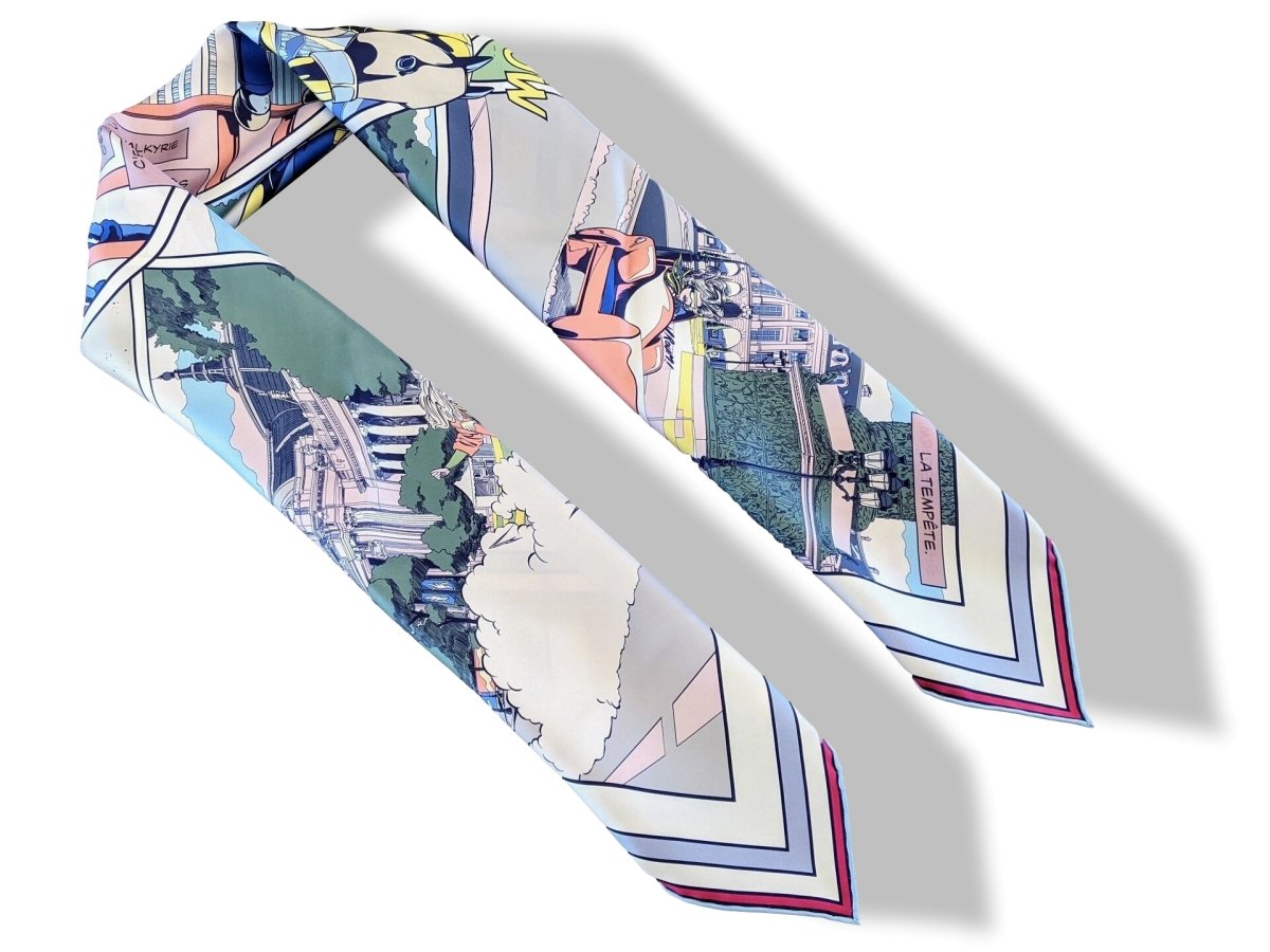 Hermes [AC11] Blanc/Vert/Rose CARRE DOUBLE FACE WOW Twill Scarf 90cm, BNWTIB! - poupishop