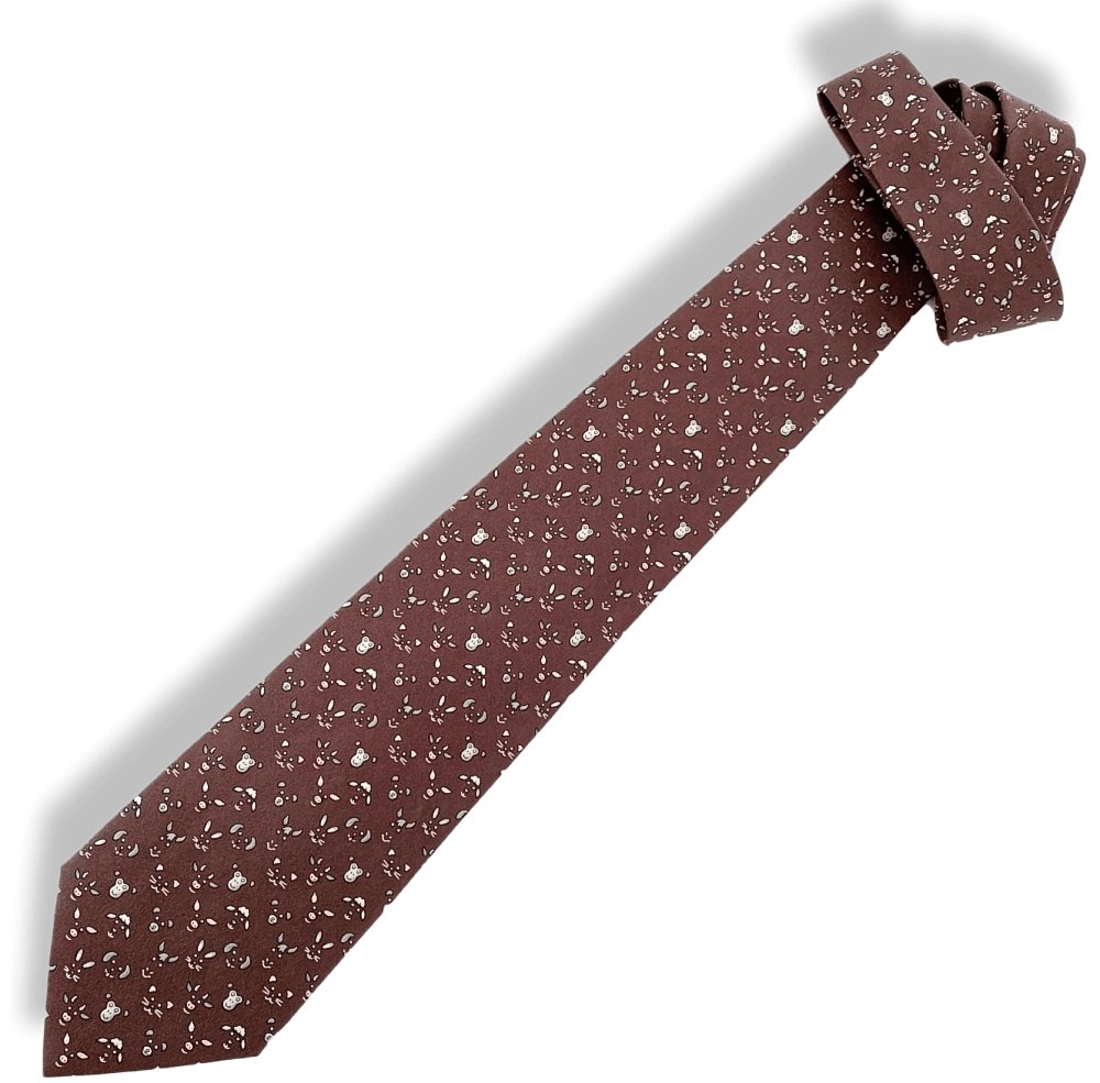 Hermes 5472 Monkey Cow Pig Sheep.. Twill Silk Tie 9CM