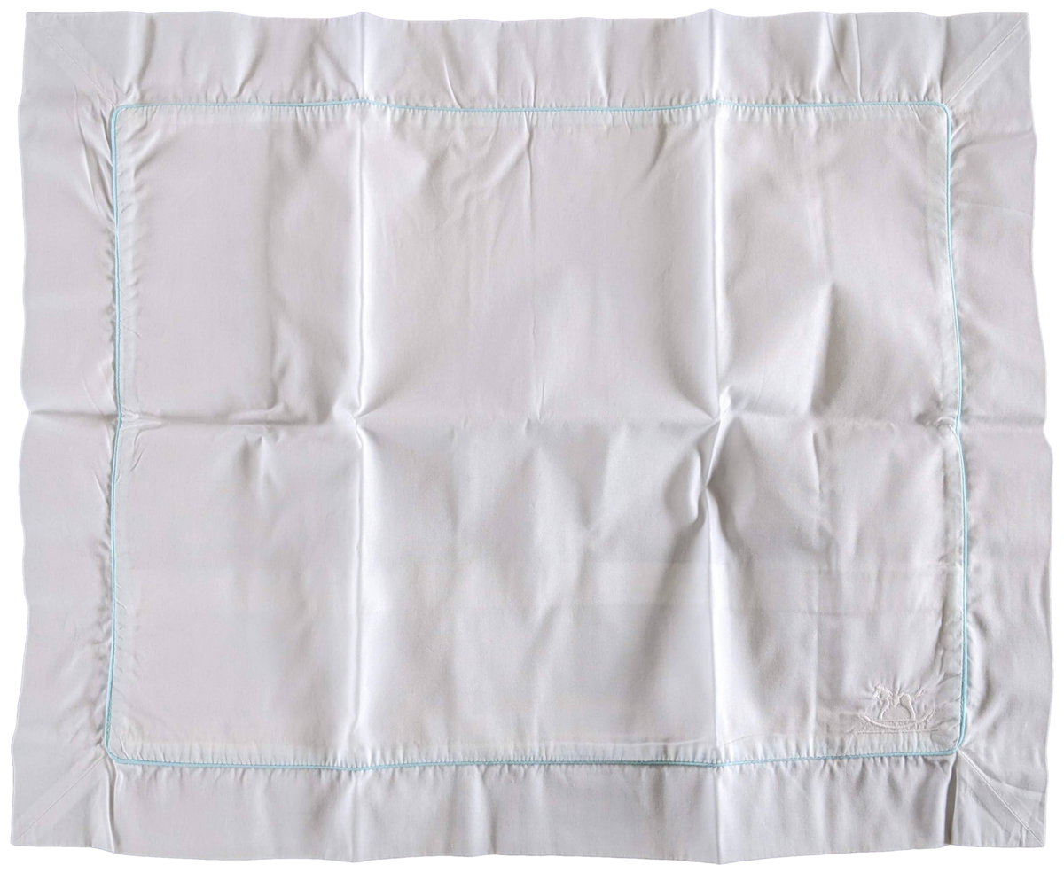 Hermes Blanc/Bleu Azur Trim Parure de Berceau " Adada " Crib Set