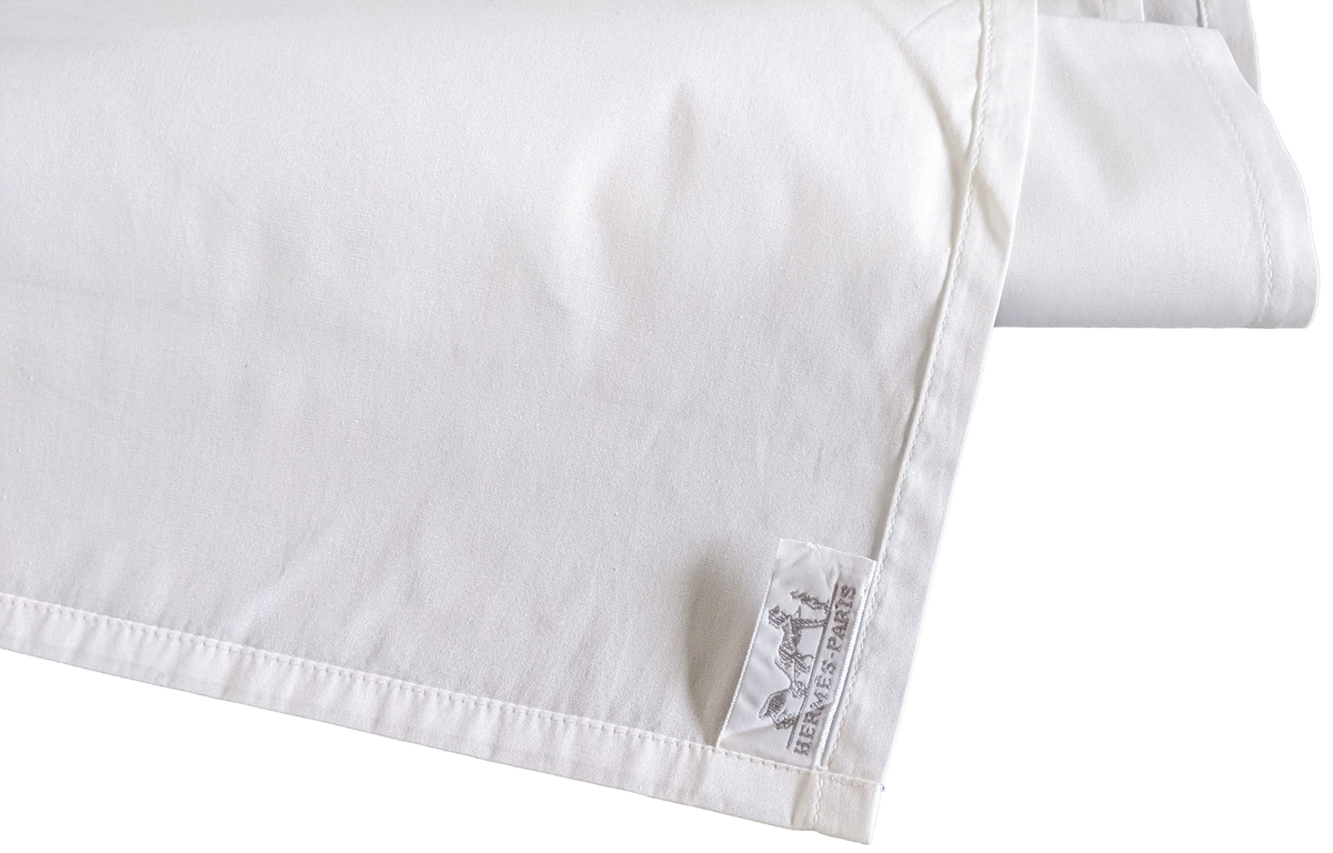 Hermes Blanc/Bleu Azur Trim Parure de Berceau " Adada " Crib Set