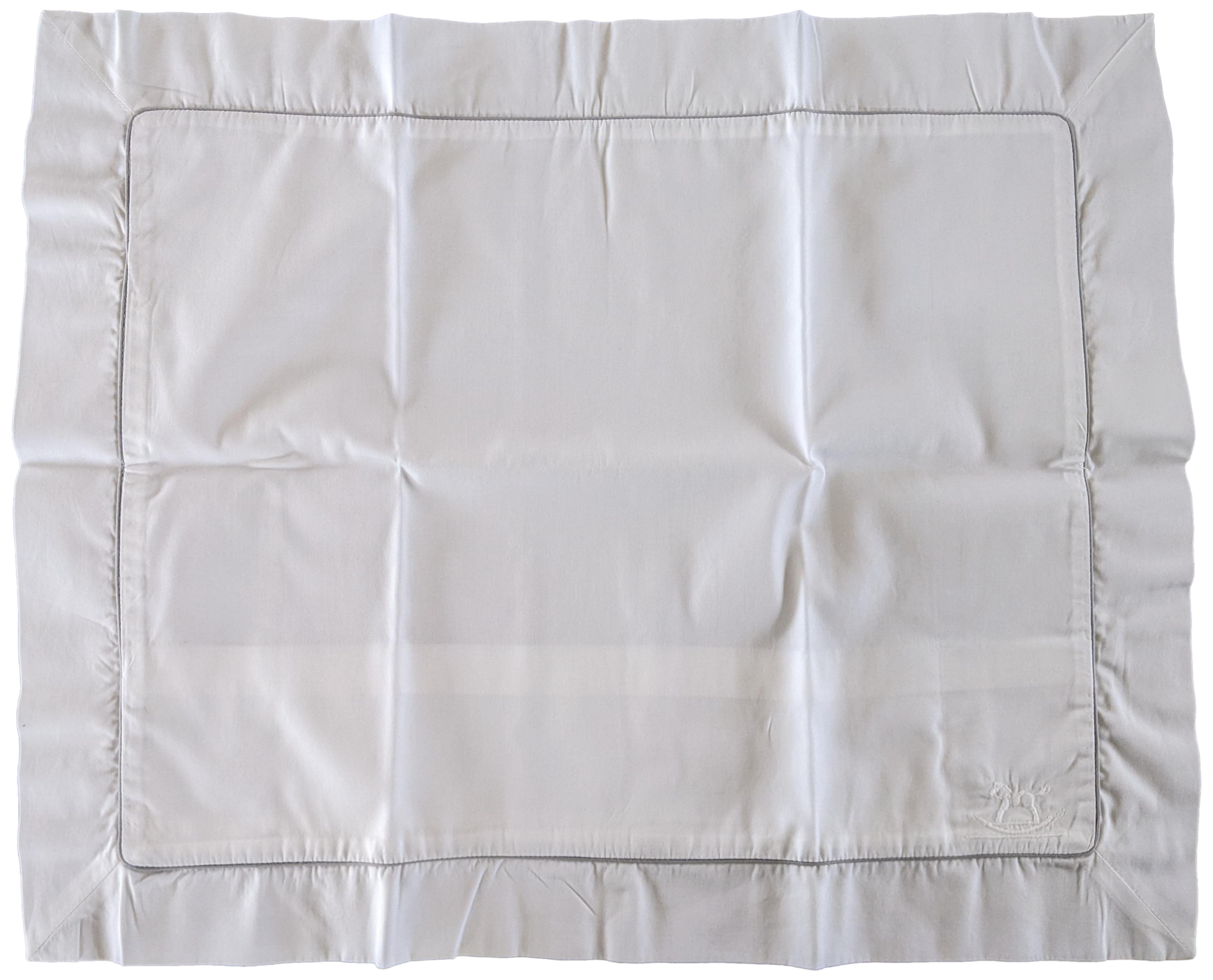 Hermes Blanc/Gris Perle Trim Parure de Berceau " Adada " Crib Set