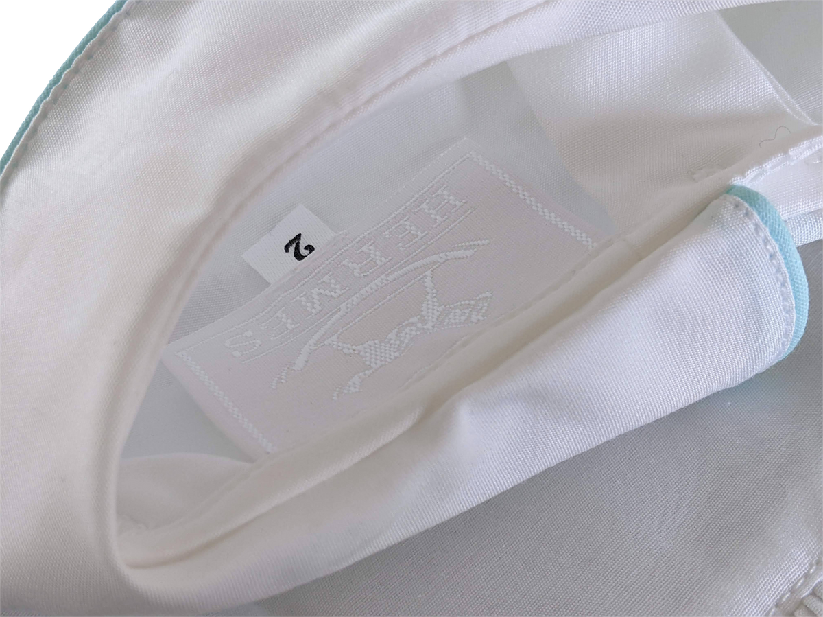 Hermes White/Ice Blue Trim " Adada " Nightdress for girls, Sz2