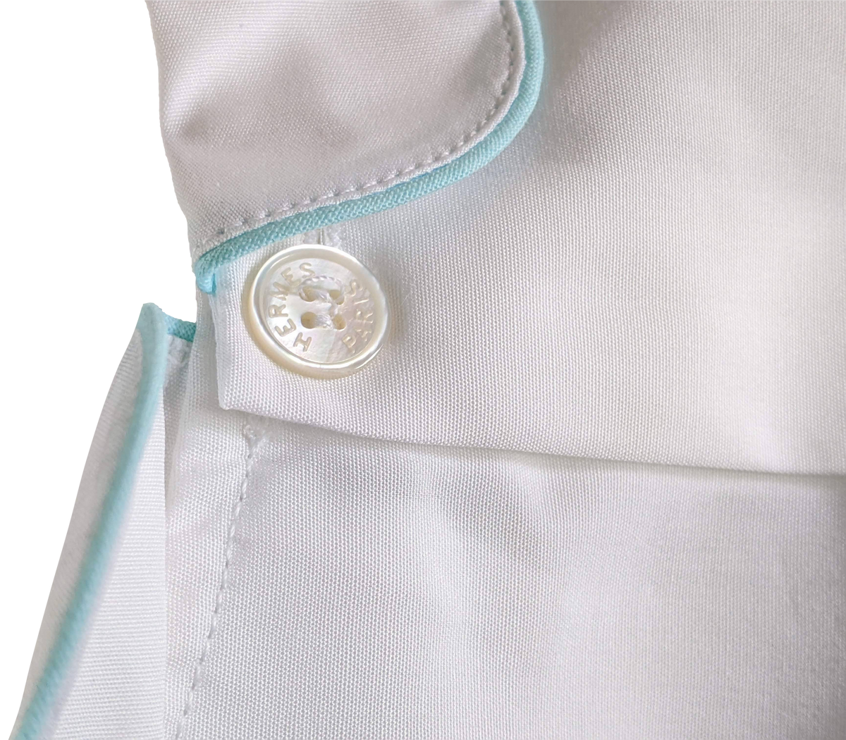 Hermes White/Ice Blue Trim " Adada " Nightdress for girls, Sz2