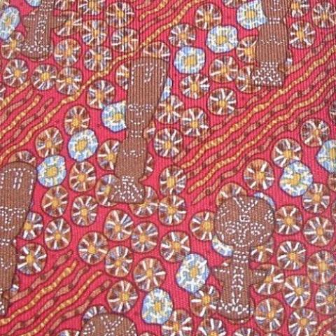 Hermes Africa Mask Twill Tie 7639 TA