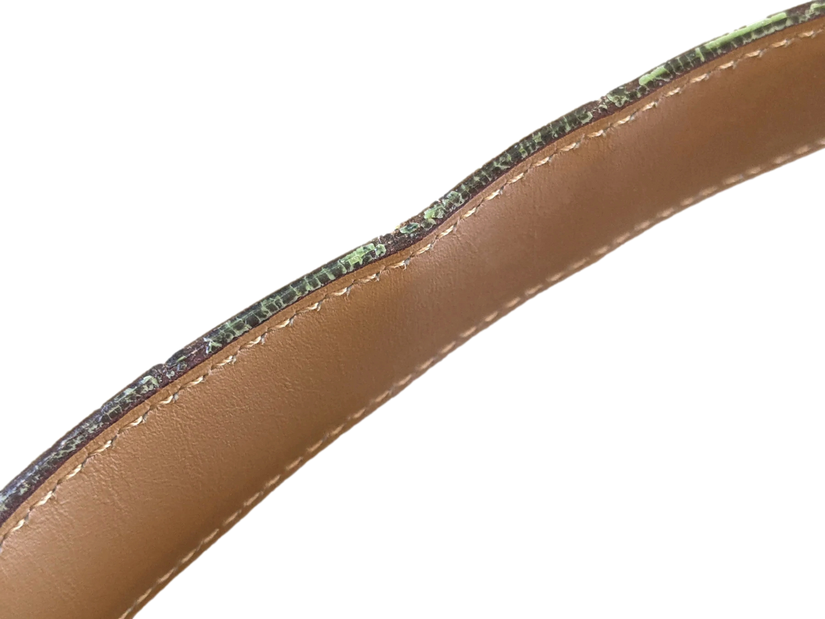 Hermes Anis/Naturel Crocodile Alligator Reversible Strap Belt 32 mm, Sz 90