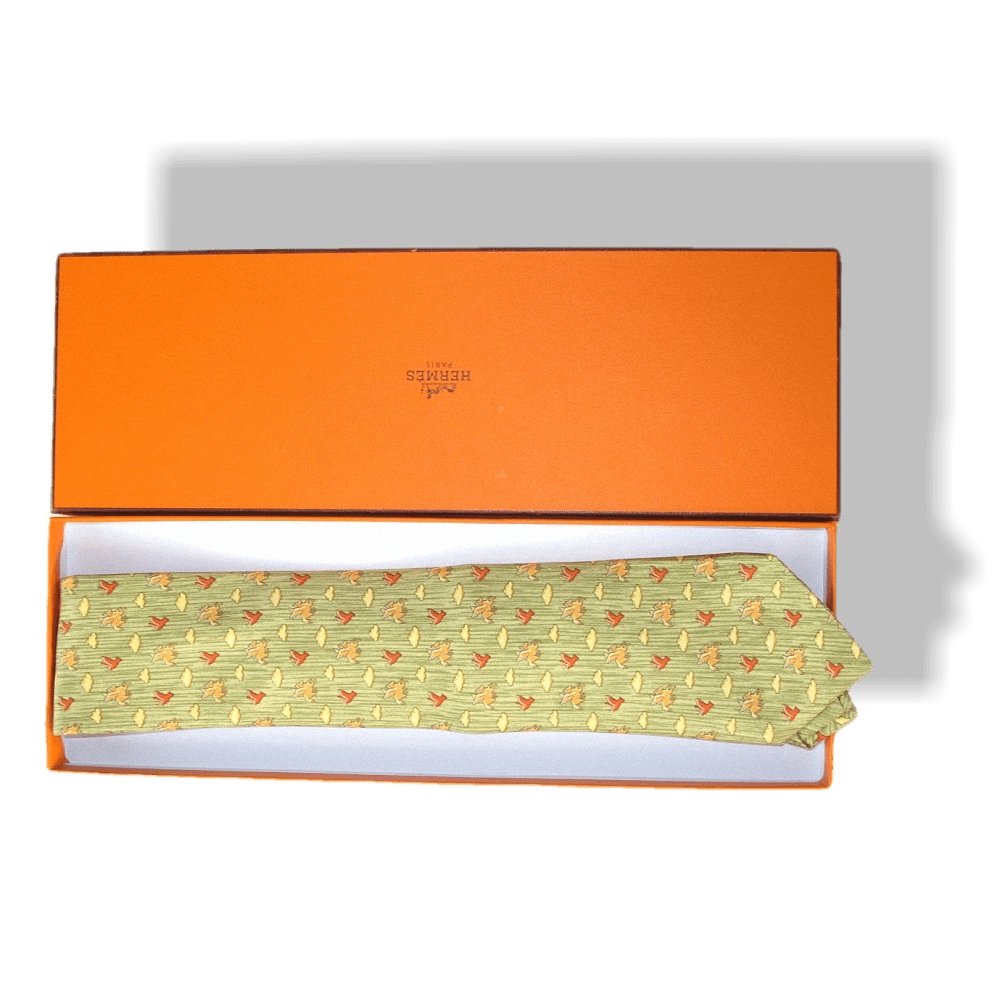 Hermes Pegase Birds Twill Silk Tie, Nr 7831 UA