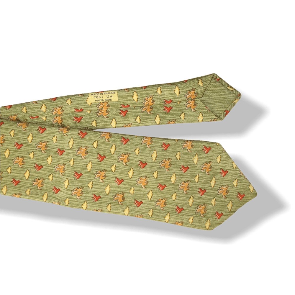 Hermes Pegase Birds Twill Silk Tie, Nr 7831 UA