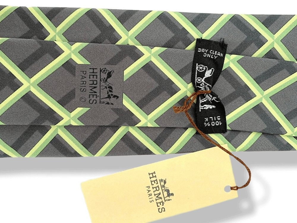 Hermes Geometric Twill Silk Tie