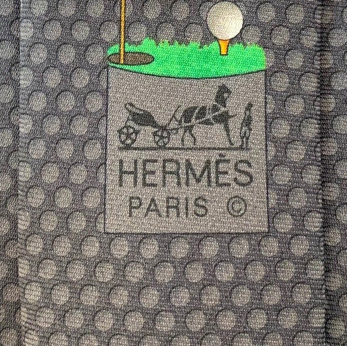 Hermes GOLF Twill Silk Tie