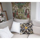 Hermes Anthracite Kachinas by Kermit Oliver Original Hermes Pillow Cover