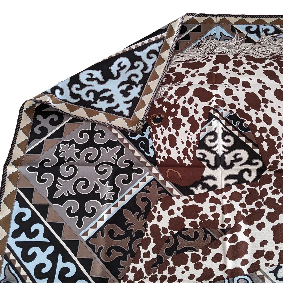 Hermes 2017 Naturel/Marron/Ciel "Appaloosa des Steppes" by Alice Shirley Twill Silk 90cm