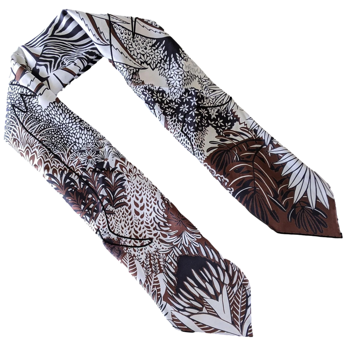 Hermes Embroidered Special Issue "Application Up Woof Woof" on "Zebra Montain" by Alice Shirley Twill 90cm