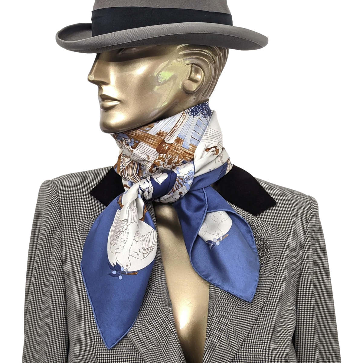 Hermes 2000 Bleu/Blanc "Apres le Deluge" by Zoe Pauwels Twill 90cm