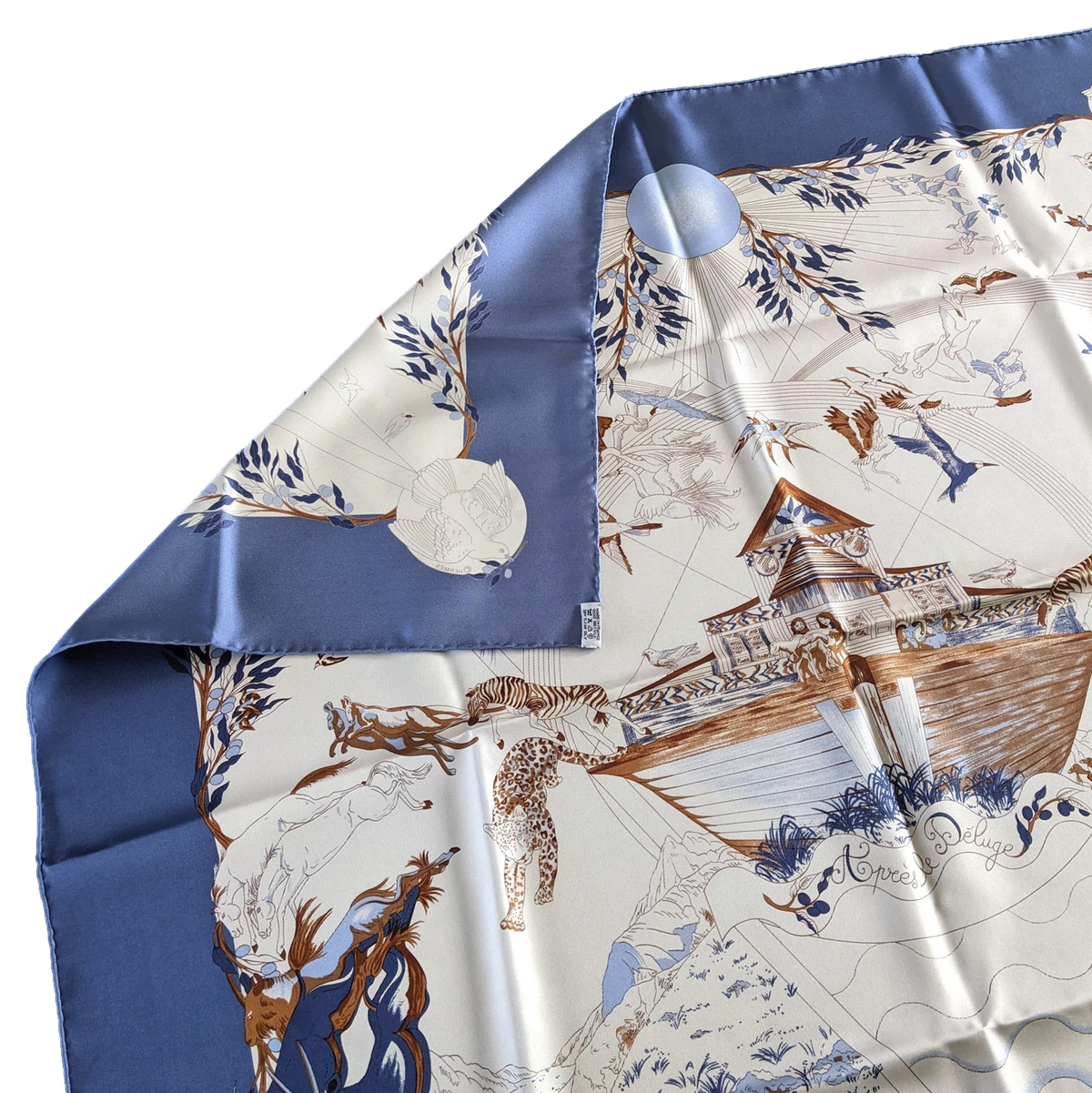 Hermes 2000 Bleu/Blanc "Apres le Deluge" by Zoe Pauwels Twill 90cm