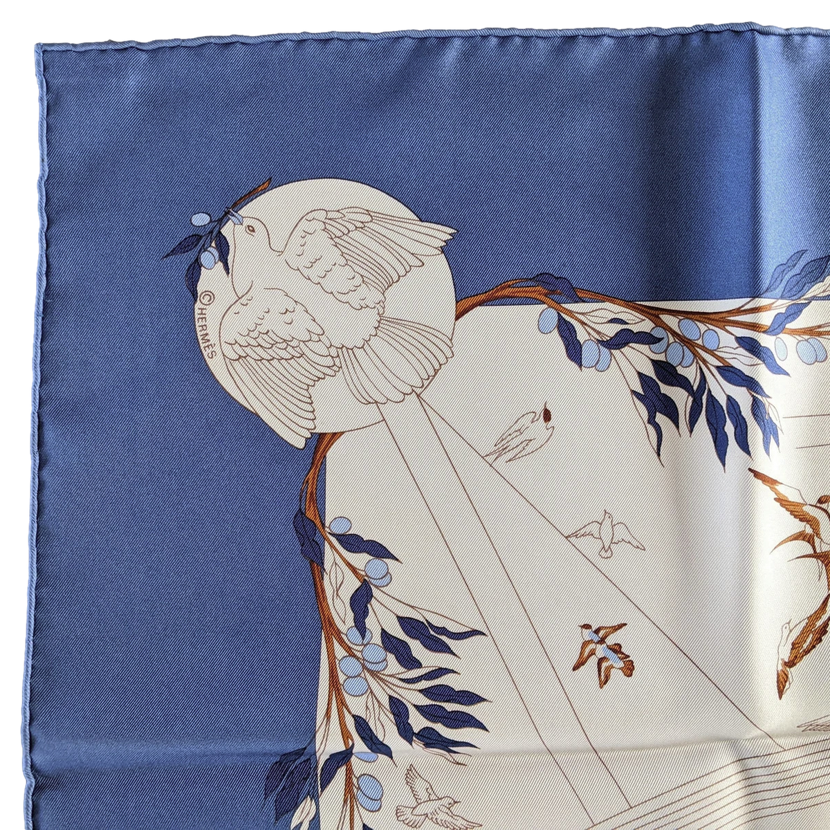 Hermes 2000 Bleu/Blanc "Apres le Deluge" by Zoe Pauwels Twill 90cm