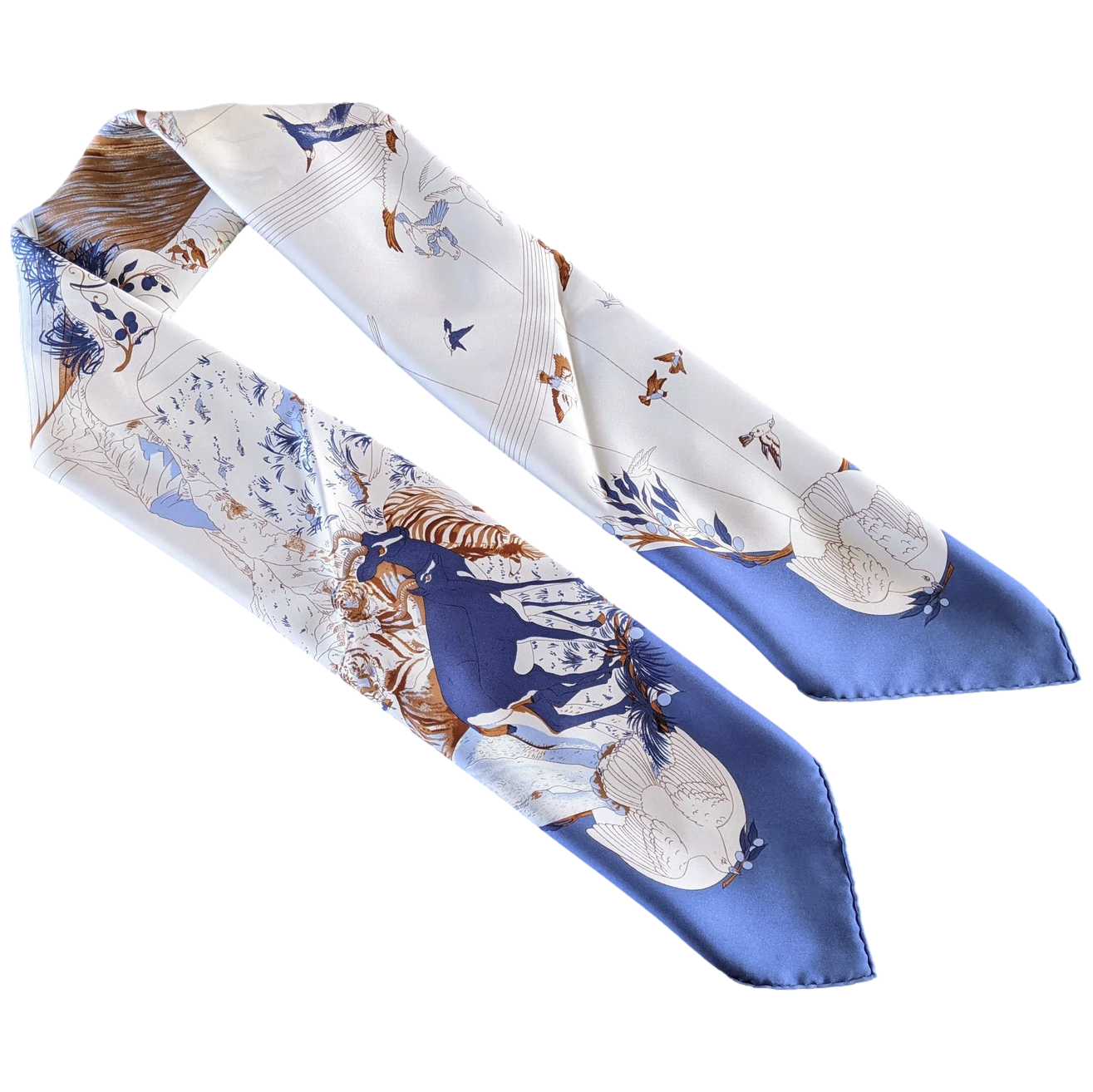 Hermes 2000 Bleu/Blanc "Apres le Deluge" by Zoe Pauwels Twill 90cm