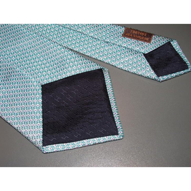 Hermes Aqua Thick Silk Tie 758795T
