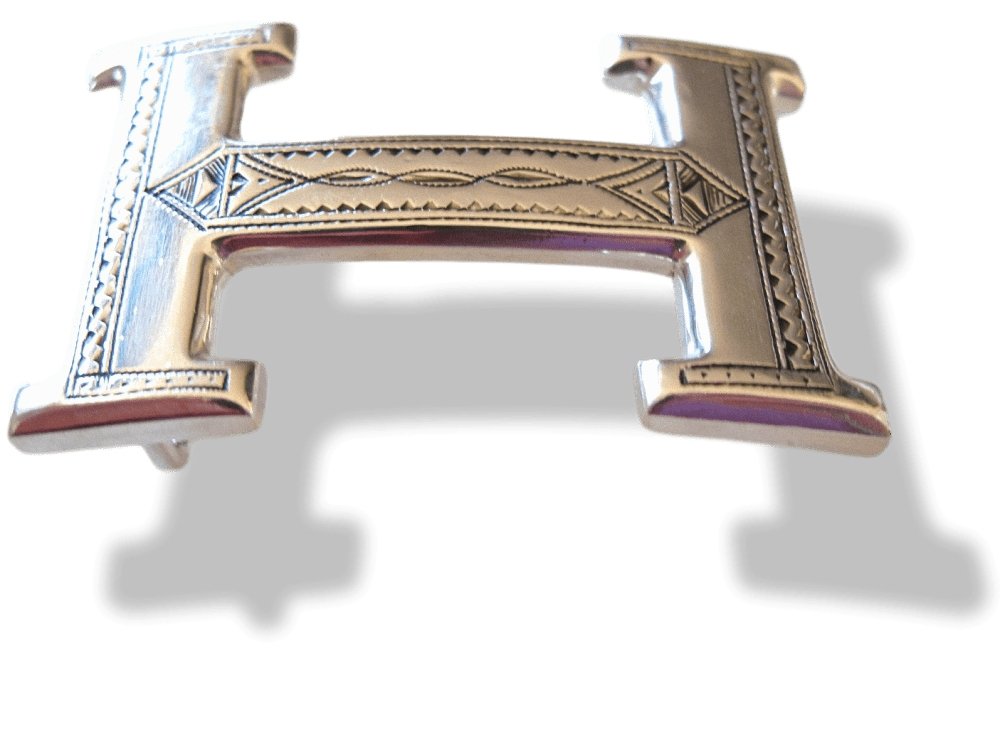 Hermes Sterling Silver AG 925 Touareg Belt Buckle H 32mm