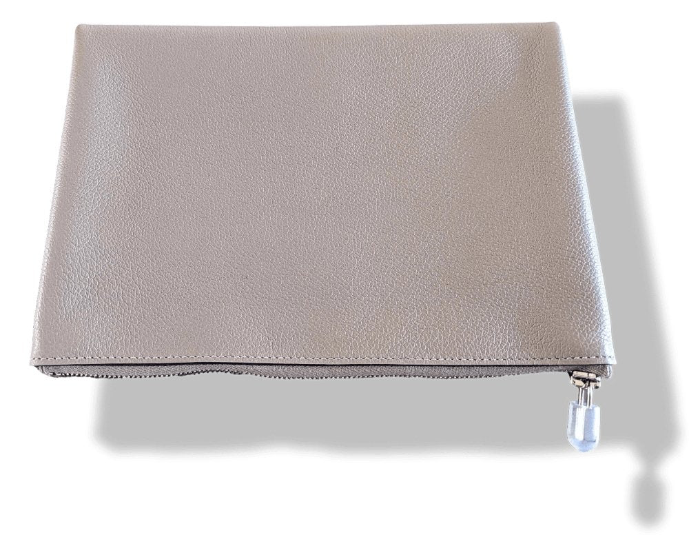 Hermes Asphalt Grey/Indigo Blue Evercolor Calfskin TROUSSE ATOUT GM For Everything Bag Pochette, BNWTIB!