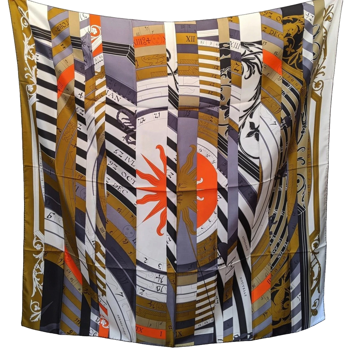Produits Hermes Bronze/Gris Fer/Orange ASTROLOGIE NOUVELLE Twill Light 140
