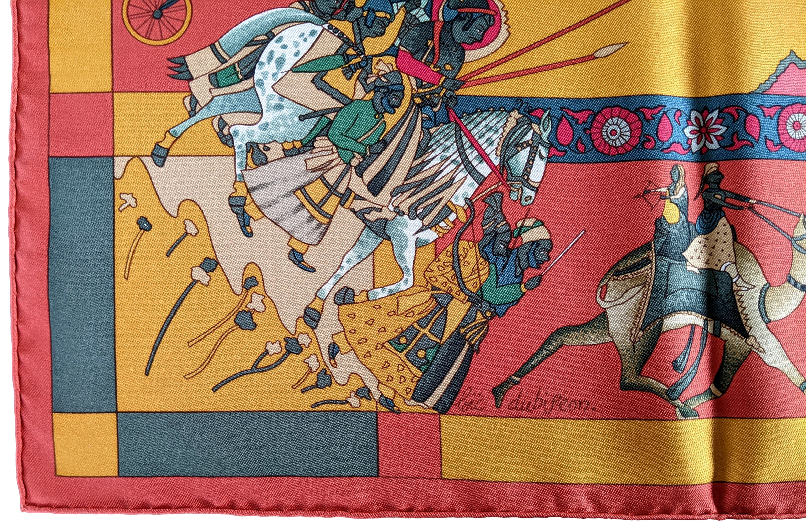 Hermes 1987 Original Issue ASTRONAUT RAKESH SHARMA Fantaisies Indiennes by Loic Dubigeon Twill 90cm