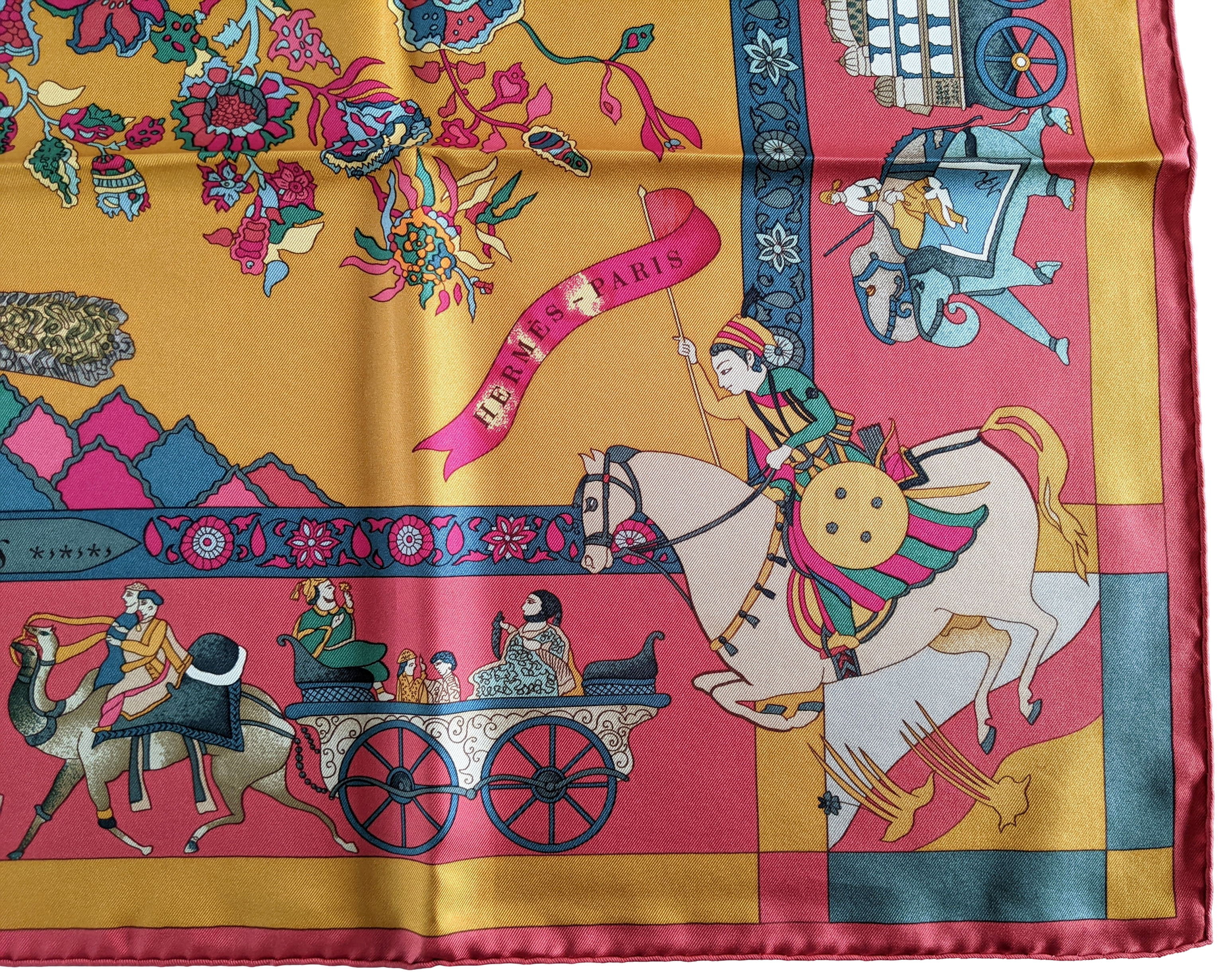 Hermes 1987 Original Issue ASTRONAUT RAKESH SHARMA Fantaisies Indiennes by Loic Dubigeon Twill 90cm