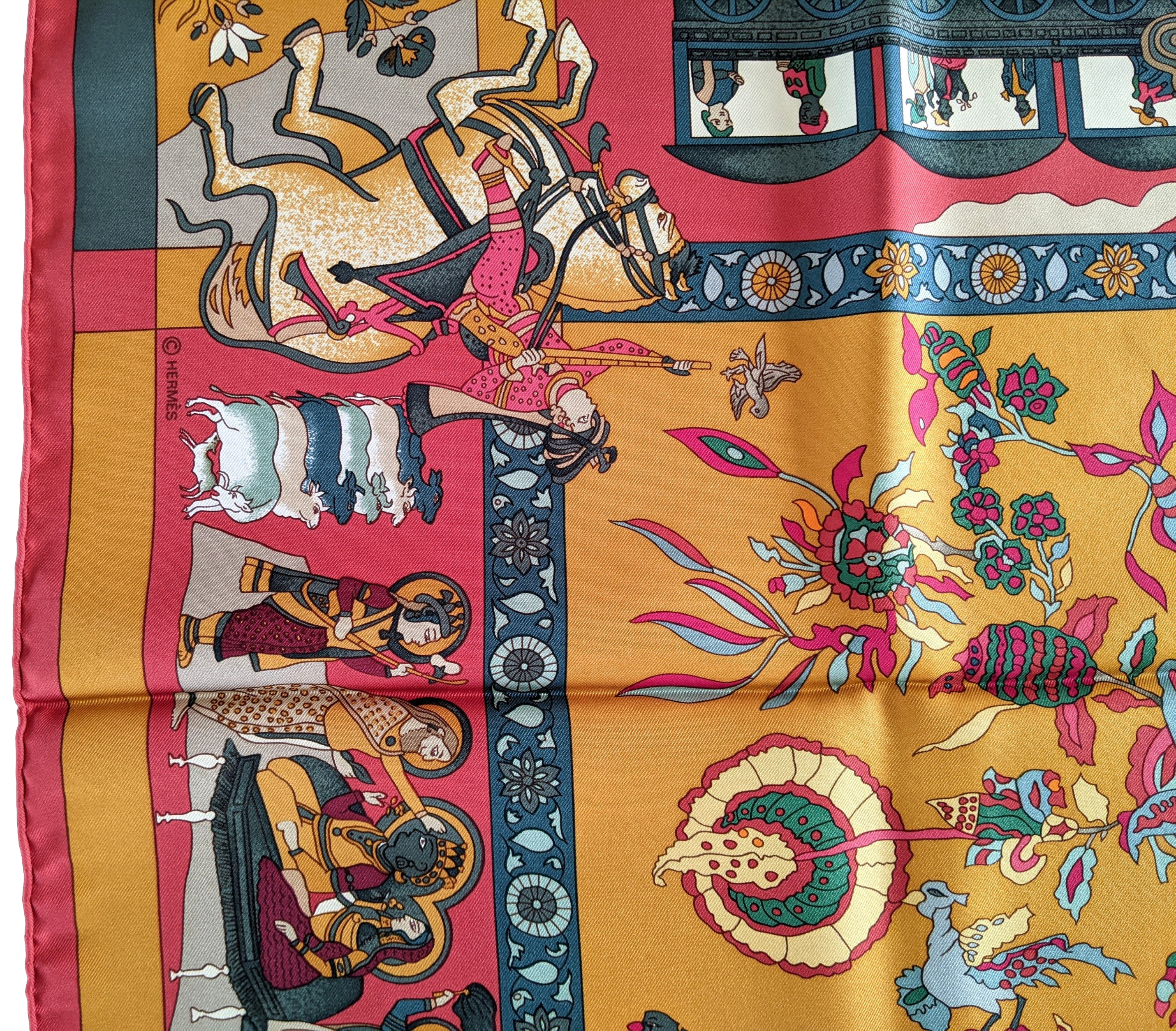 Hermes 1987 Original Issue ASTRONAUT RAKESH SHARMA Fantaisies Indiennes by Loic Dubigeon Twill 90cm