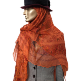 Hermes Lipstick/Corail " Aux Portes du Palais " by Christine Henry Mousseline Shawl 140