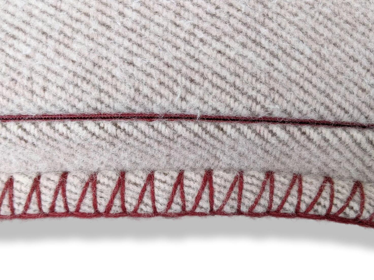 Hermes [H6] Home Red/Ecru Wool/Cashmere AVALON Pillow PM Small Model