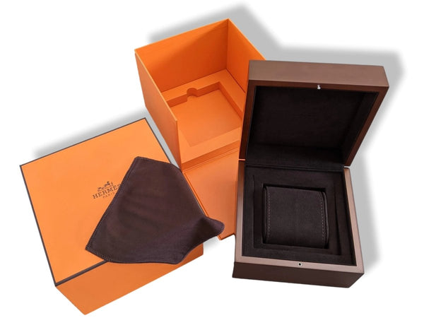 Hermes B01 Luxurious Precious Mahogany Wood Watch Box, Impressive Model, New!